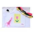 Pink Flower Needlepoint Kit: Beginner Friendly Embroidery
