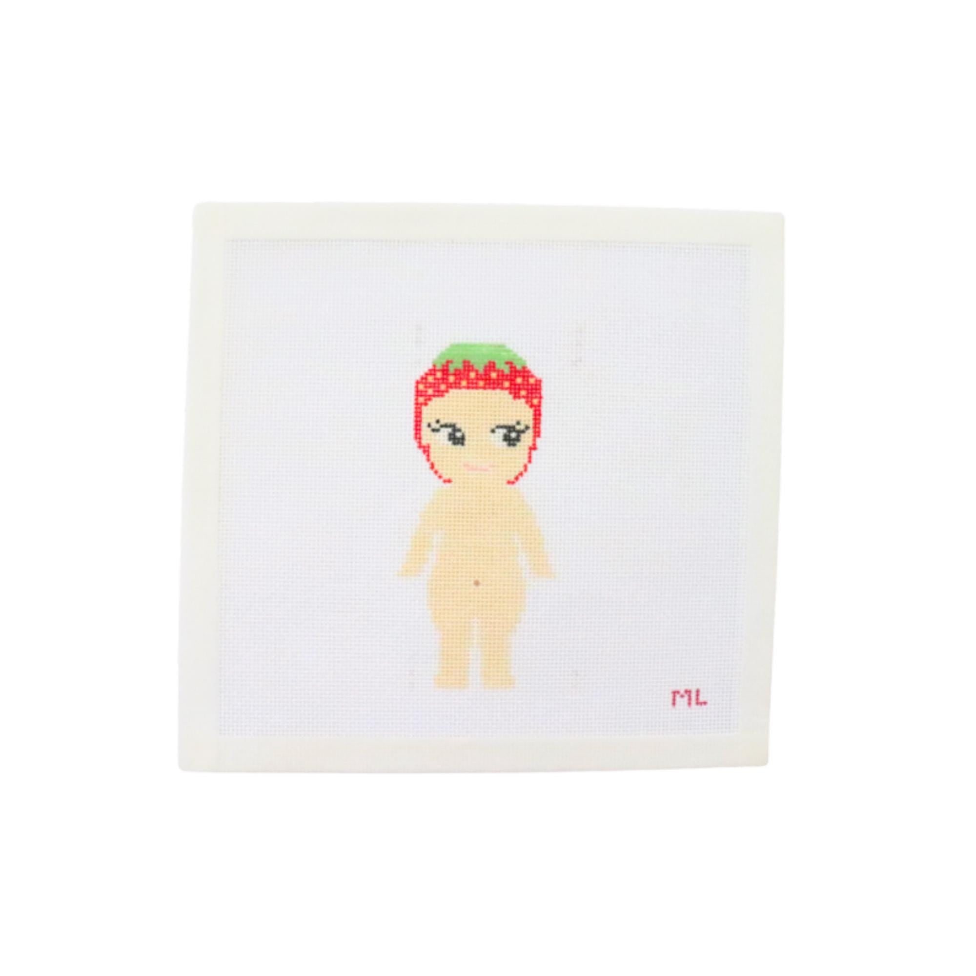Strawberry Sonny Angel | Hand-painted 18-mesh Canvas